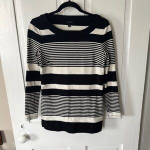 Talbots Black and White Striped Women's sweater